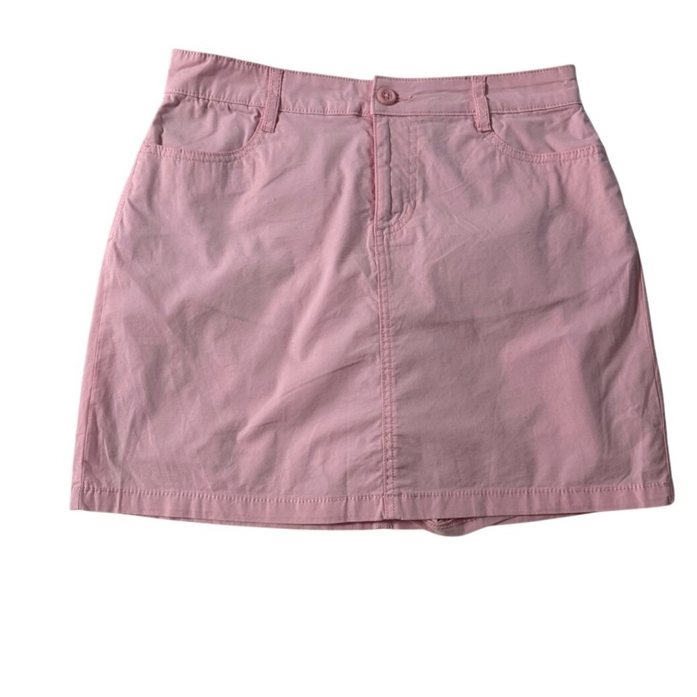 St Johns Bay Pink Cotton Blend Stretch Mini Skort Size‎ 4 Pockets Casual Summer
